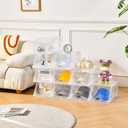 2 Pack Hat Organizer for Baseball Caps,Large Clear Cap Organizer with Drawer,Hats Holder Box for Closet with Sliding Tray,Stackable Hat Rack Display Case,Multi-use Hat Case for Caps,Each Holds 12 Hats