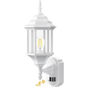 Redluck Motion Sensor Outdoor Lights, 16 inch Dusk to Dawn Outside Porch Lights, Waterproof Anti-Rust Aluminum Outdoor Wall Lights Exterior Lighting Fixtures for House, Garage, Front Door, White