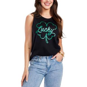 Tipsy Elves St. Patrick's Day Tank Tops for Women - Fun Holiday Tanks for St. Paddys Day (Black, S)