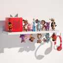 for Tonies Shelf Magnetic - Tonies Figure Organizer for Kids Room, Wooden Magnetic Display Shelf for Tonies Box Holder, Wall Floating Shelves Toy Storage Compatible Charging Station(1 Tier, White)