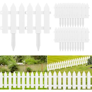 ELECLAND White Plastic Garden Fence with 22 Pieces, Picket Fence Edgings for Lawn, Flowerbeds, Plant Borders, Decorative Yard