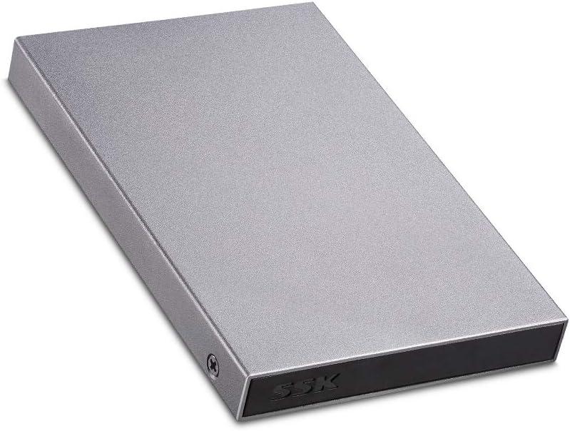 SSK Aluminum USB3.0 to SATA 2.5 External Hard Drive Enclosure Adapter, Ultra Slim Hard Disk Case housing for 2.5 Inch 9.5mm 7mm HDD and SSD, UASP SATA III Supported
