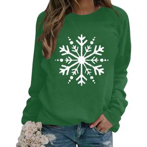 Women Christmas Palm Tree Sweatshirt Funny Hawaiian Beach Tropical Xmas Long Sleeve Pullover Cute Snowflake Shirt Top (Small, Green)