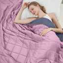 Weighted Blanket for Adults 12lbs, 48"x72", Twin Full Size Cooling Heavy Throw Blanket for 110130lbs, Microfiber Soft Thick Big Blankets Weighted Comforter Gift for Sleeping, Pink Grey