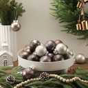 12 Pcs Neutral Textured Christmas Ball Ornaments 2.4 Inch Vintage Metallic Brown Maroon Gold Xmas Tree Ornament Shatterproof Rustic Distressed Xmas Baubles Antique Farmhouse Christmas Decor