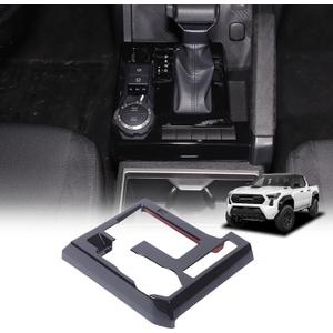 Daeiclru Gear Shift Panel Cover Trim Compatible with Toyota Tacoma 2024 2025, Gear Shifter Console Anti-Scratch Panel Decorative Sticker Trim Frame Interior Accessories (Glossy Black)
