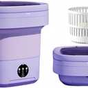 Portable Washing Machine, Mini Washer,11L Upgraded Large Capacity Foldable Washer.Deep Cleaning of Underwear, Baby Clothes and Other Small Clothes.Suitable for Apartments, Dormitories, Hotels.(Purple)