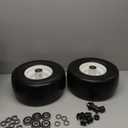 13x6.50-6 Flat Free Lawn Mower Tires and Wheels 3/4" 5/8" 1/2" Ball Bearings, 13x6.5x6 Zero Turn Mower Front Tires, Smooth Tires for Commercial Grade Lawn 5.5"-7.5" Adjustable Centered Hub, 13x6.50-6 - 2P
