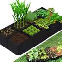 CJGQ Fabric Raised Garden Bed, 128 Gallon 8 Grids Plant Grow Bags, 3x6FT Planter Raised Beds for Growing Vegetables Potatoes Flowers, Rectangle Planting Container for Outdoor Gardening