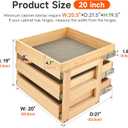 Pull Out Kitchen Drawer Cabinet organizer, 3 Tier 20"W*21"D*19"H,Soft Close Slide Out Wood Shelves Storage for Kitchen Heavy-Duty, Bottom Assembly (Cabniet Opening W>20.5'',D>21.5'',H>19.5'')