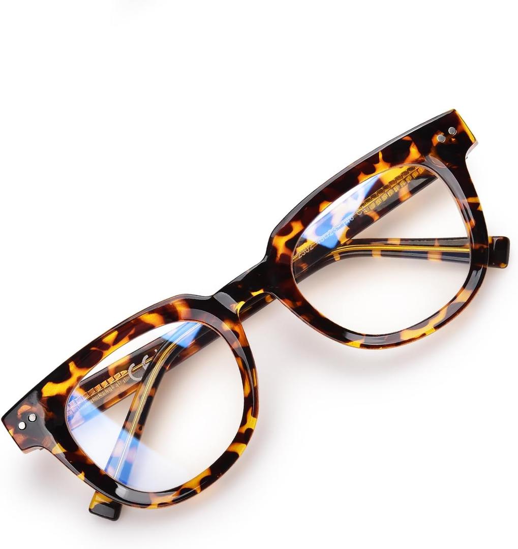 OPTOFENDY Oversized Blue Light Blocking Glasses for Women, Anti Eyestrain & UV Protection Square Computer Eyeglasses (Tortoise)