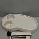 Geelin 1 Pc Hot Tub Table Tray, Adjustable Aboveground Bathtub Tray with 2 Cup Holder, Between 2'' to 7.5'' Nonslip Hot Tub Accessories Shelf Drinks Snacks Phone Holder for Spa Bathtub (Ivory White)