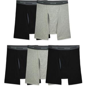 Fruit of the Loom Men's Coolzone Boxer Briefs, Moisture Wicking & Breathable, Assorted Color Multipacks (5 Pack - Black/Gray) XL