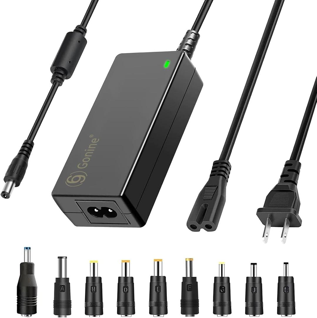 Gonine 19V Laptop Charger, DC 19V 3.42A Power Supply Cord, 19Vdc 65W 60W 45W AC to DC Power Adapter Compatible for 19Volt Gateway Toshiba Acer Laptop, JBL Speaker, Samsung LG LCD Monitor.