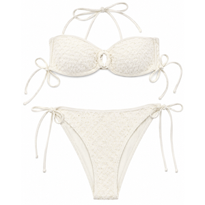 Blooming Jelly Women Bikini Sets Sexy Two Piece Bathing Suit U-Wire Swimsuits (Small, White)