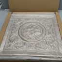 WOWSTAR 12-Pack 24"x24" Drop Ceiling Tiles, Vintage Style Waterproof Glue up Ceiling Panels Decor, Antique Gold