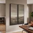 Large Framed Abstract Vertical Wall Art, 2 Piece Brown Long Narrow Decor, 20"W x 60"H x 2Pcs
