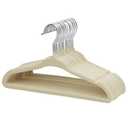 ManGotree Baby Velvet Clothes Hangers, Childrens Kids Hangers for Clothes Space Saving Non-Slip 7 Pack (Beige)