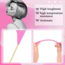 Patelai 30 Pcs Rat Tail Combs Bulk Steel Pin Rat Tail Carbon Fiber Heat Resistant Teasing Combs Fine Tooth Pintail Braiding Hair Tools for Stylists Salon Sectioning Detangling(Pink and Gold)