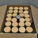 EDELHAUS Square Spice Jars Set with Bamboo Lid (24 x 120 ml) Spice Shaker with Shaker Insert and 240 Labels White - Wooden Lid Spice Containers, Spice Jars, Spice Organiser [11 cm x 4.5 cm]