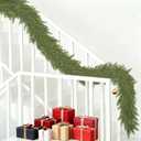 6FT Faux Cedar Garland, Real Touch Christmas Cypress Garland, Realistic Pine Cypress Bendable Branches for Mantel Decor Fireplace Staircase Table Centerpiece Indoor Outdoor Holiday Winter Decor