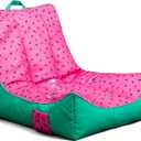 Big Joe Captain's Float No Inflation Needed Pool Lounger with Drink Holder, Summer Melon Double Sided Mesh, Quick Draining Fabric, 3 feet