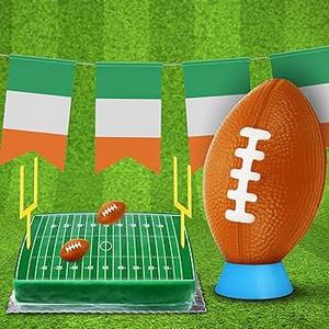 Taiyin 1 Pcs Football Cake Decorations 2 Mini Sport Balls for Football Themed Birthday Party Event