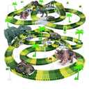 Dinosaur Toys,Create A Dinosaur World Road Race,Flexible Track Playset and 2 pcs Cool Dinosaur car for 3 4 5 6 Year & Up Old boy Girls Best Gift