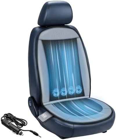 COMFIER Cooling Car Seat Covers Front Seats, Black 12V Cooling Car Seat Cushions, Front Seat Covers for Cars SUV Universal
