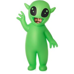 Alien Inflatable Costume Halloween Green Alien Costume Adult Blow up Outfit for Halloween Women Men Cosplay, L