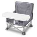 Summer by Bright Starts Pop 'N Sit Portable Booster Chair, Floor Seat, Indoor/Outdoor Use, Compact Fold, Grey, 6 Mos - 3 Yrs (Gray 1)