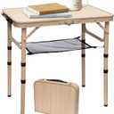 Small Folding Table 2FT Camping Table 3 Adjustable Height Lightweight Portable Aluminum Mini Foldable for Picnic Beach Indoor Outdoor, Yellow (23.6" x 15.7"(3 height), High-grade Yellow)