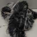 Soul Young Faux Fur Collar Women's Neck Warmer Scarf Wrap (Black)