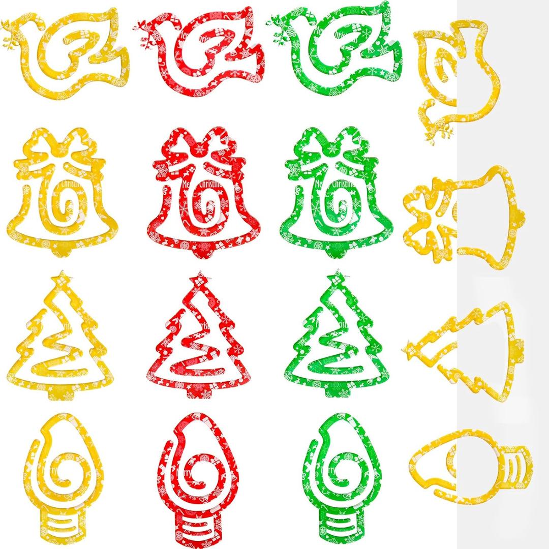 12 Pcs Christmas Jumbo Acrylic Paper Clips Christmas Tree Bell Bulb Bird Paperclip Design Bookmark Gift Set for Book Lovers Teacher Appreciation Supplies Xmas Office School Gift Ideas