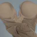 SHAPERIN Women's Backless Body Shaper Bra Faja U Plunge Low Back Thong Shapewear Tummy Control Deep V Bodysuit (X-Large)