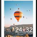 JCJMY 24x32 Picture Frame with 20x24 Mat, Display Photo 20x24 with Mat or 24 x 32 Without Mat, Wall Hanging Large 24 by 32 Poster Frame with Plexiglass, Black