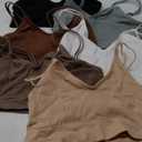 selizo 6 Pcs Sports Bras Pack - V Neck Cami Bralettes for Women M/L