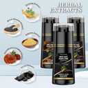 2 x Black Hair Dye Shampoo 3 in 1, Instant Natural Hair Color Shampoo for Women Men 100% Gray Hair Coverage Champu Para Canas Mujer, Lasting 3-4 Weeks & Easy to Use & All Hair Types, 500ml