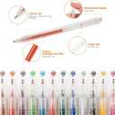 SMOOTHERPRO Glitter Retractable Gel Pens 18 Colors Metallic Colored Gel Pen 1.0 mm Bold Silver Glitter Gel Ink for Adults Coloring Journaling Drawing Doodling (GRP018N)