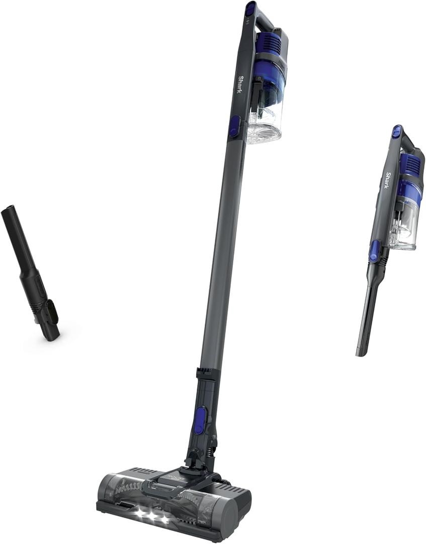 Shark Pet Cordless Stick Vacuum with XL Dust Cup, LED Headlights, Removable Handheld Vac, Crevice Tool, Portable Vacuum for Household Pet Hair, Carpet and Hard Floors, 40min Runtime, Grey, IX141