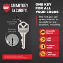 Kwikset Halifax Entry Door Handle with Lock and Key, Secure Keyed Reversible Lever Exterior, For Front Entrance and Bedrooms, Venetian Bronze, Pick Resistant Smartkey Rekey Security and Microban