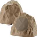 Theater Solutions 2R8S Outdoor Sandstone 8" Rock 2 Speaker Set for Deck Pool Spa Yard Garden