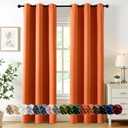 MIULEE Orange Blackout Curtains for Bedroom Living Room 72 Inches Long 2 Panels, Thermal Insulated Room Darkening Drapes Grommet Noise Reducing Light Blocking Window Treatments,  Orange, 40"W x 72"L (Pack of 2)