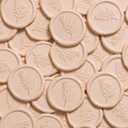 UNIQOOO Wax Seal Stickers - Rosemary Botanical Wedding Invitation Envelope Seal Stickers, 50 Pcs Self- Adhesive Blush Pink Stickers, Perfect for Invitation, Envelopes, Gift Wrapping, Party, Christmas