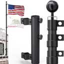 Telescoping RV Ladder Flag Pole, 10 FT Heavy Duty Portable Flagpole Kit, Unbending Telescopic Outdoor Flag Poles with 3x5 American Flag for Camping