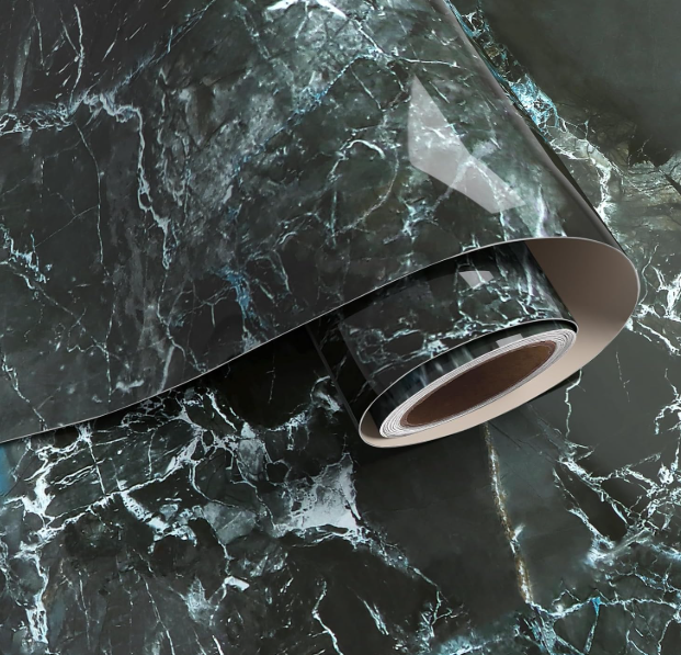 Black Green Marble Contact Paper for Countertops Waterproof Marble Wallpaper Peel and Stick Counter Top Wrap Removable Self Adhesive Granite Wall Paper for Bathroom Kitchen 15.7''x78.7''