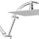 Hibbent All Metal Rain Shower Head with 6 Inch Shower Head Extension Arm