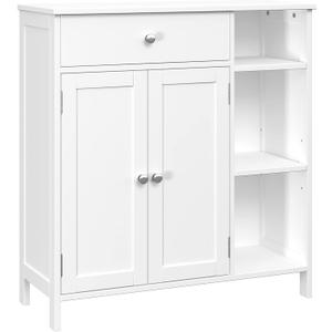 Irontar Bathroom Cabinet with Doors, Bathroom Floor Cabinet with Drawer & Adjustable Shelf, Kitchen Cupboard Storage for Living Room, Entryway, White