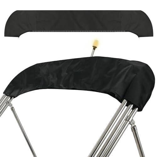 Boao Oversize Bimini Top Storage Boot Cover, Fits up to 103" / 8.5' Wide, Design with Light Hole, 600d Waterproof UV Protection Bimini Top Replacement Boot for Large Tubing(Black)