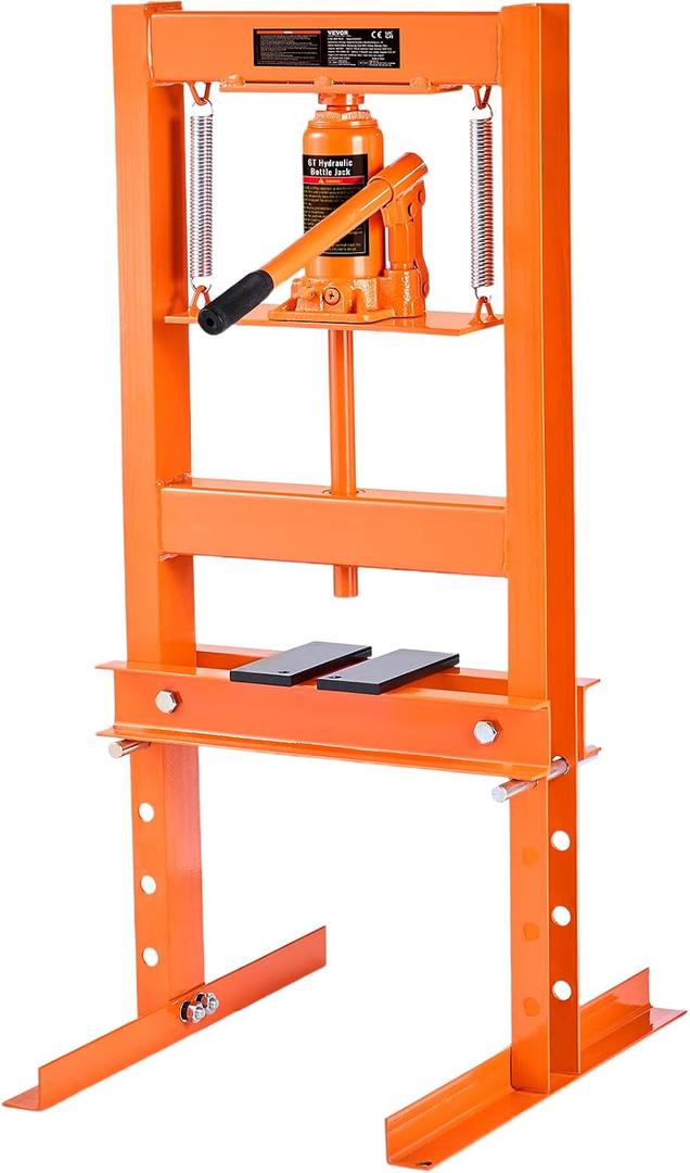 VEVOR Hydraulic 6 Ton H-Frame Garage Floor Adjustable Shop Press